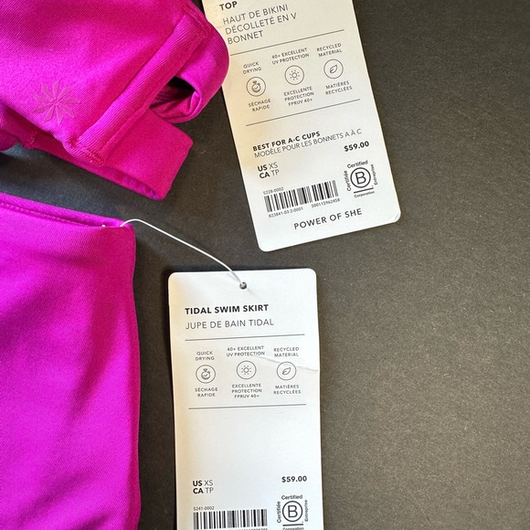 SALE✨ Athleta pink bikini skirt triangle top set XS NWT - Picture 4 of 16